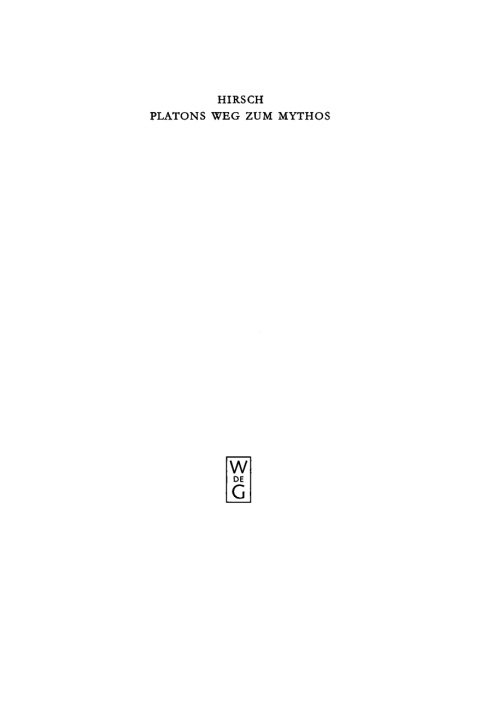 Cover image for book Platons Weg zum Mythos
