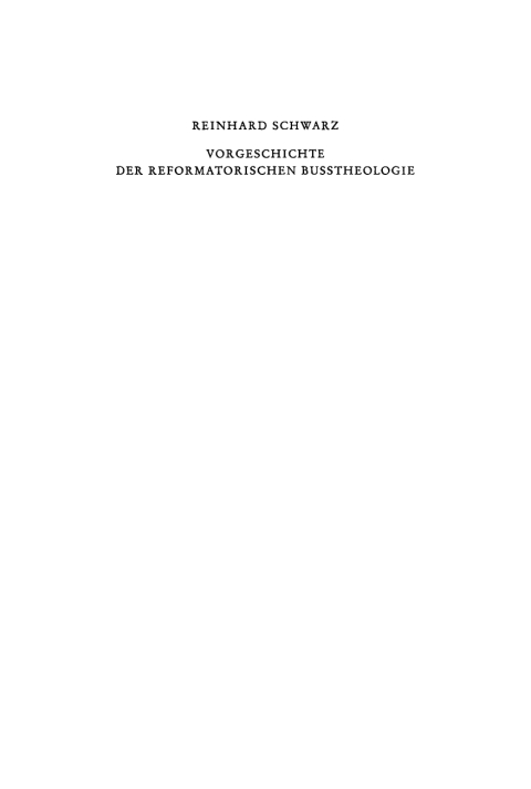 Cover image for book Vorgeschichte der reformatorischen Bußtheologie