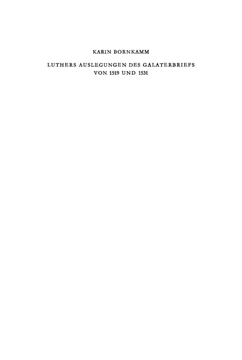 Cover image for book Luthers Auslegungen des Galaterbriefes von 1519 und 1531