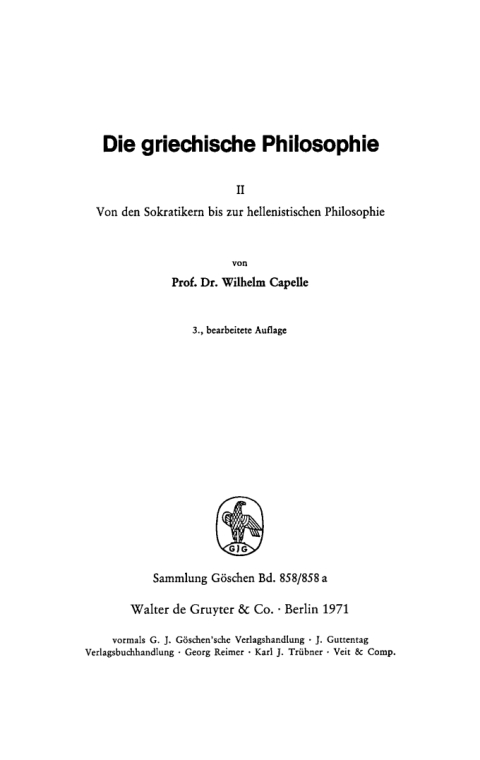 Cover image for book Von den Sokratikern bis zur hellenistischen Philosophie