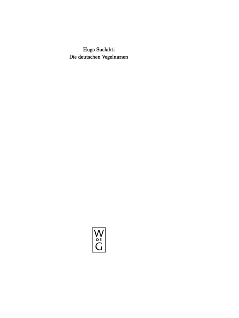 Cover image for book Die deutschen Vogelnamen
