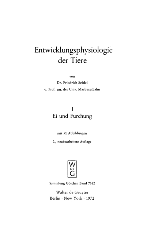 Cover image for book Ei und Furchung