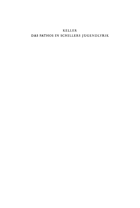 Cover image for book Das Pathos in Schillers Jugendlyrik