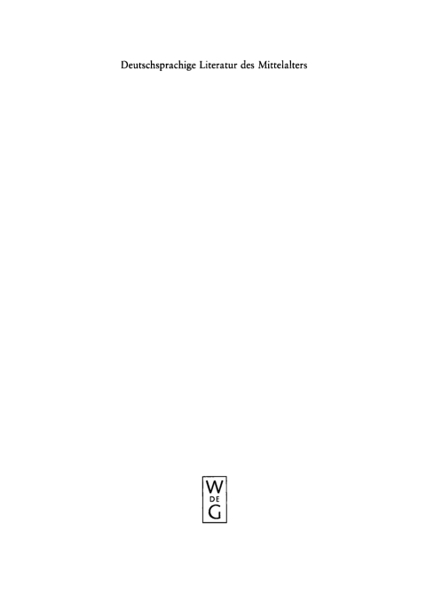 Cover image for book Deutschsprachige Literatur des Mittelalters