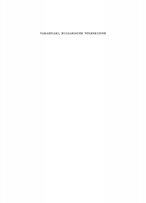 Cover image for book Bulgarische Volkskunde