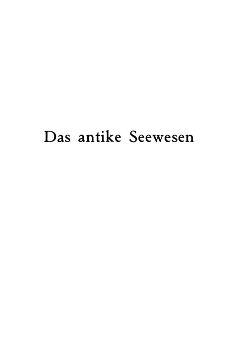 Cover image for book Das antike Seewesen