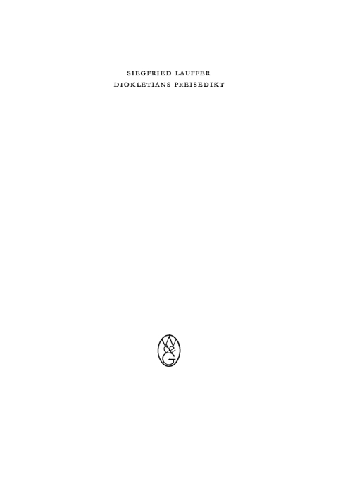 Cover image for book Diokletians Preisedikt