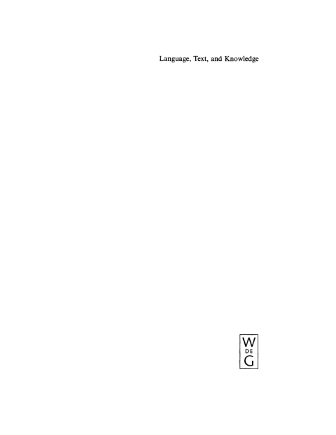 Cover image for book Language, Text, and Knowledge