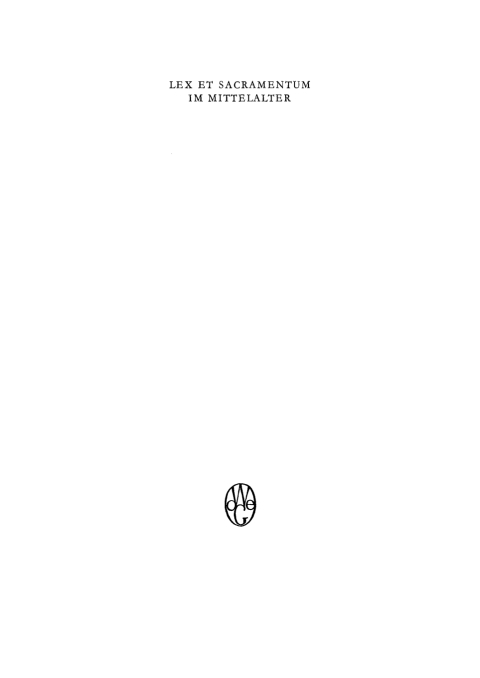 Cover image for book Lex et Sacramentum im Mittelalter