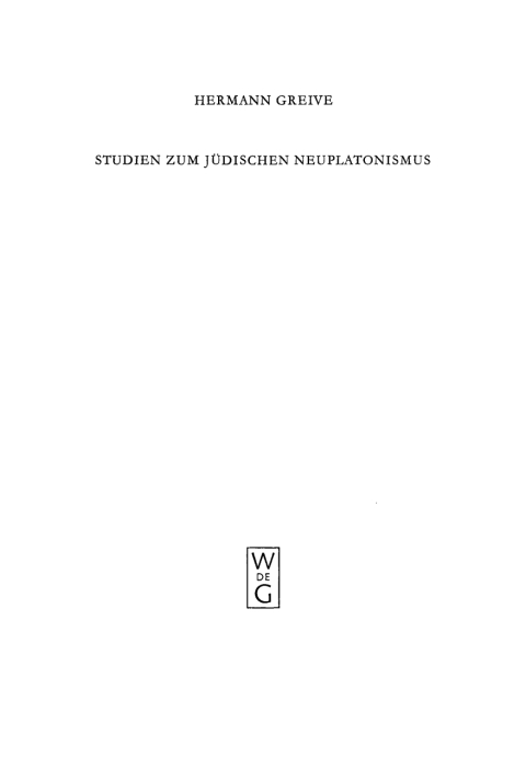Cover image for book Studien zum jüdischen Neuplatonismus