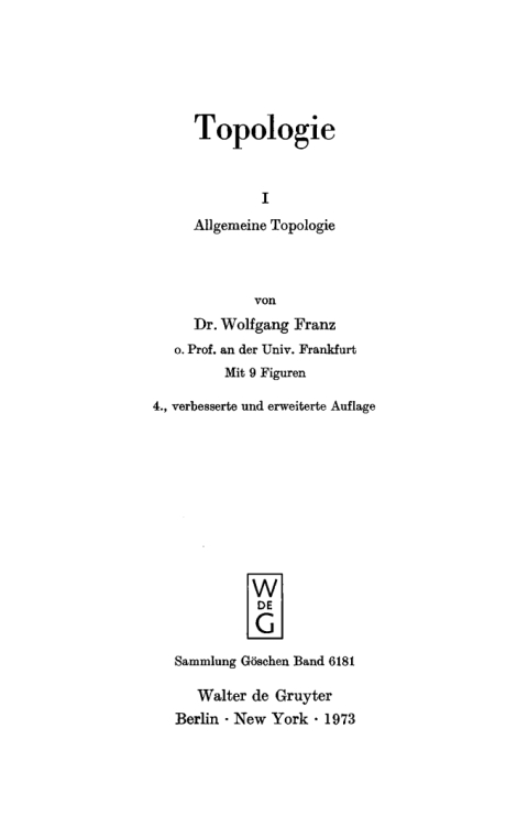 Cover image for book Allgemeine Topologie