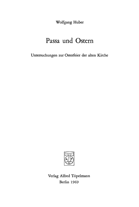 Cover image for book Passa und Ostern