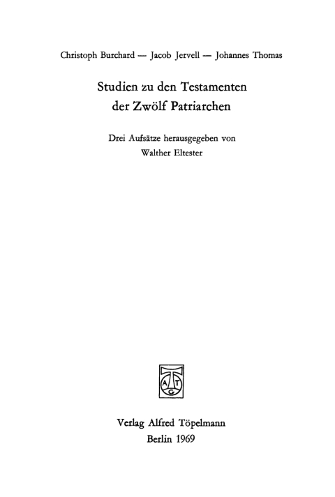 Cover image for book Studien zu den Testamenten der Zwölf Patriarchen