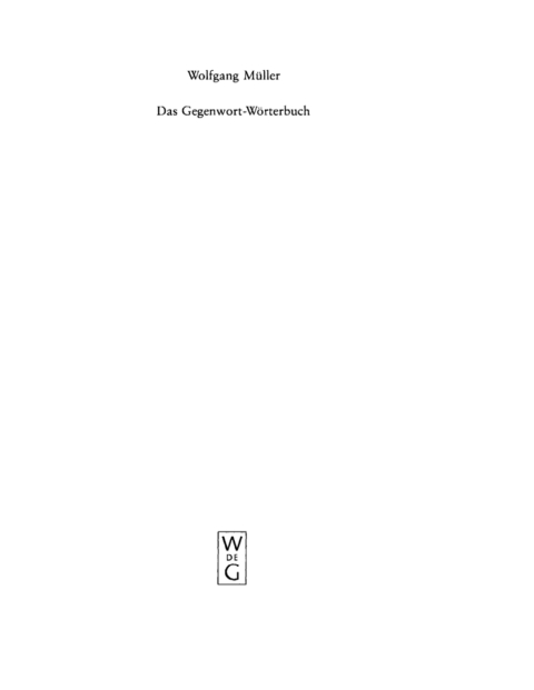 Cover image for book Das Gegenwort-Wörterbuch