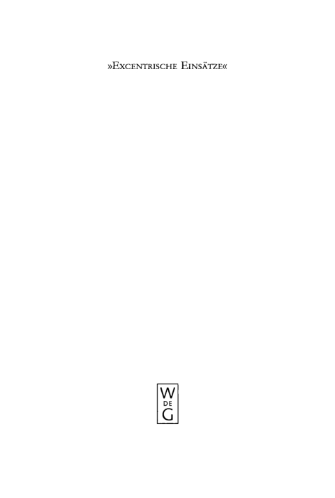 Cover image for book "Excentrische Einsätze"