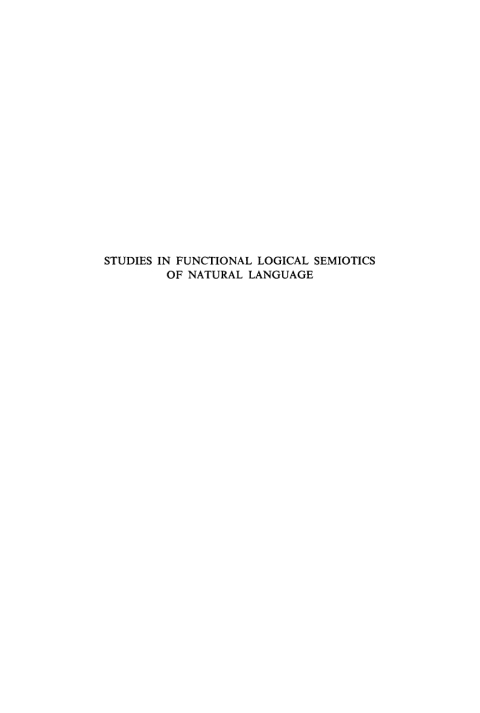 Cover image for book Studies in Functional Logical Semiotics of Natural Language