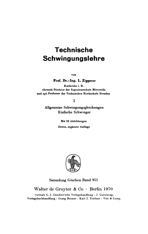 Cover image for book Allgemeine Schwingungsgleichungen, einfache Schwinger