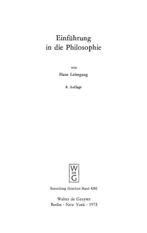 Cover image for book Einführung in die Philosophie