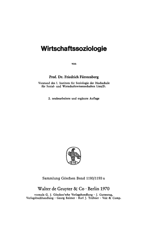 Cover image for book Wirtschaftssoziologie
