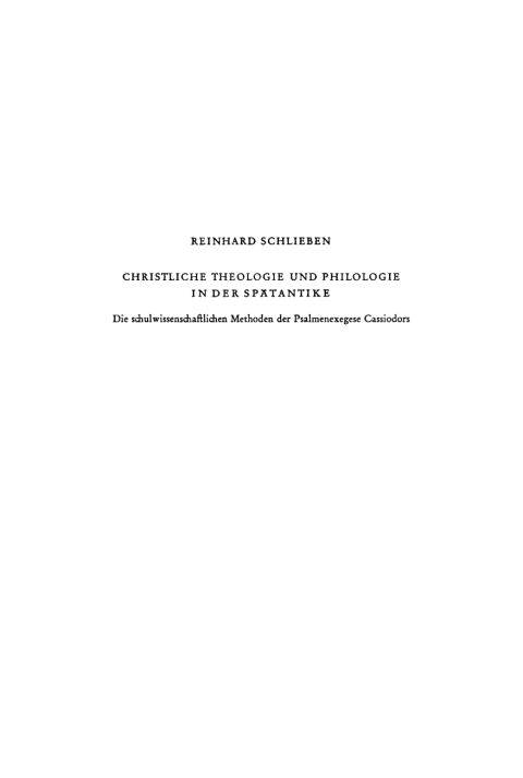 Cover image for book Christliche Theologie und Philologie in der Spätantike