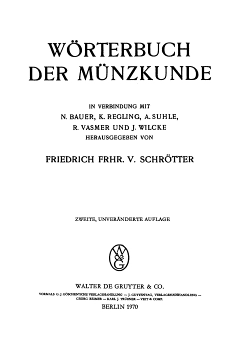 Cover image for book Wörterbuch der Münzkunde