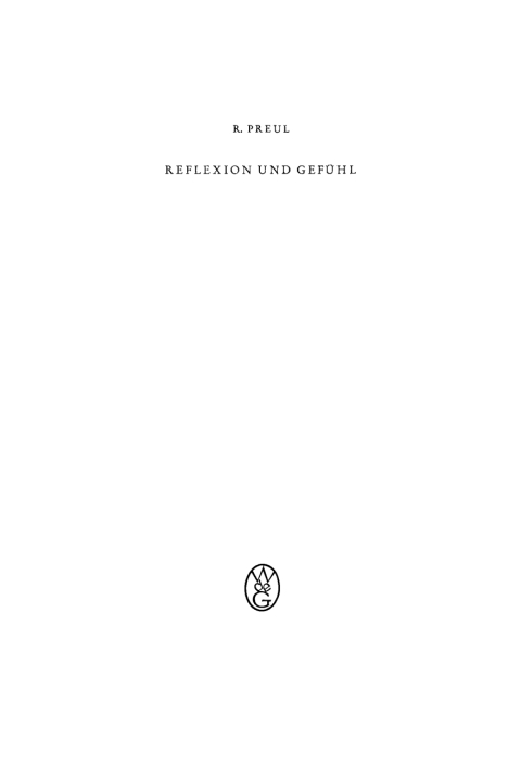 Cover image for book Reflexion und Gefühl
