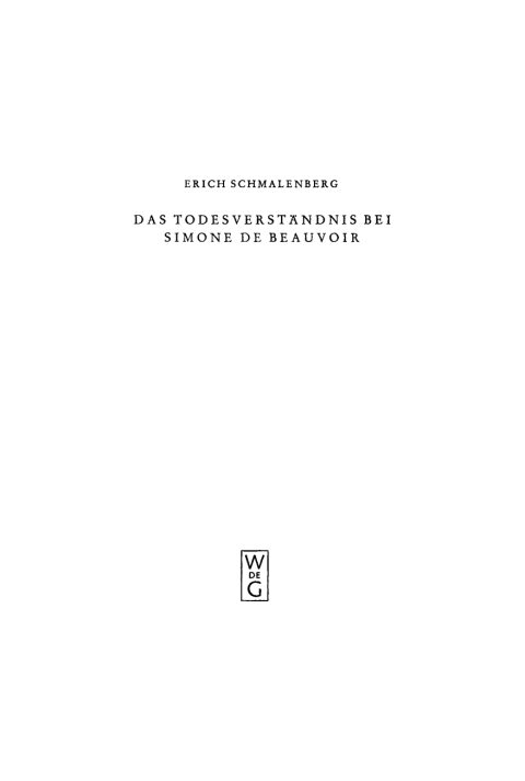 Cover image for book Das Todesverständnis bei Simone de Beauvoir