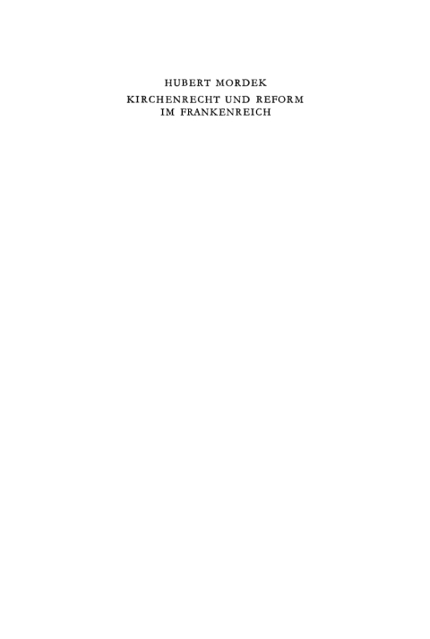 Cover image for book Kirchenrecht und Reform im Frankenreich