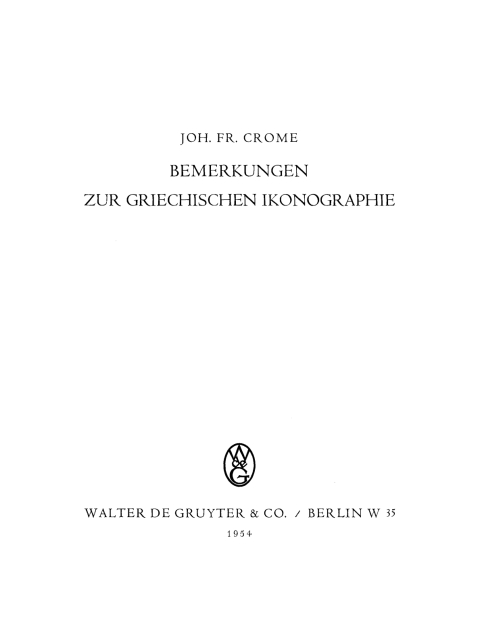 Cover image for book Bemerkungen zur griechischen Ikonographie