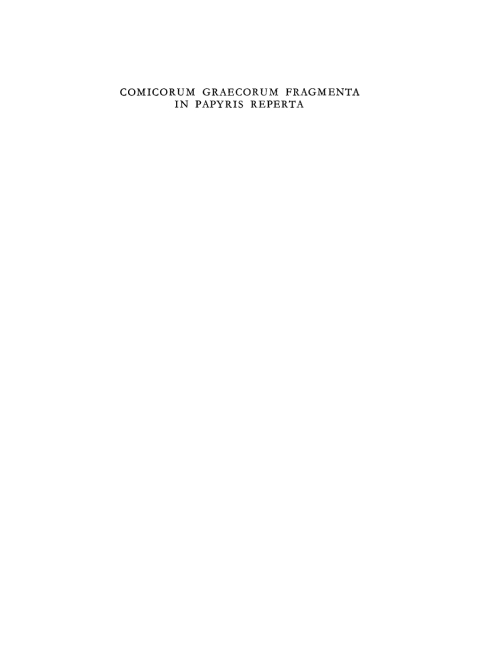 Cover image for book Comicorum Graecorum Fragmenta in papyris reperta