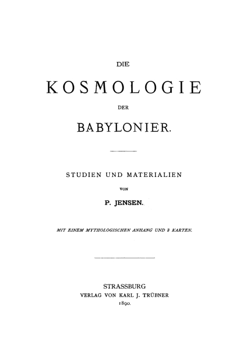 Cover image for book Die Kosmologie der Babylonier