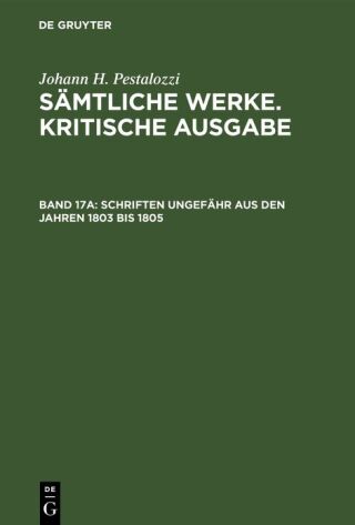 Schriften ungefähr aus den Jahren 1803 bis 1805