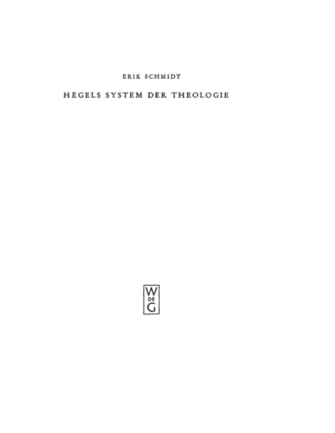 Cover image for book Hegels System der Theologie