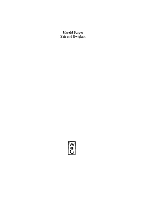 Cover image for book Zeit und Ewigkeit