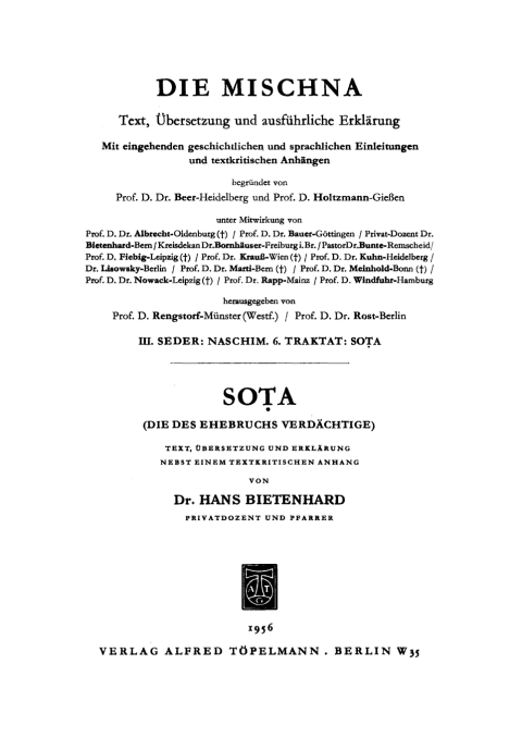 Cover image for book Sota (Die des Ehebruchs Verdächtige)