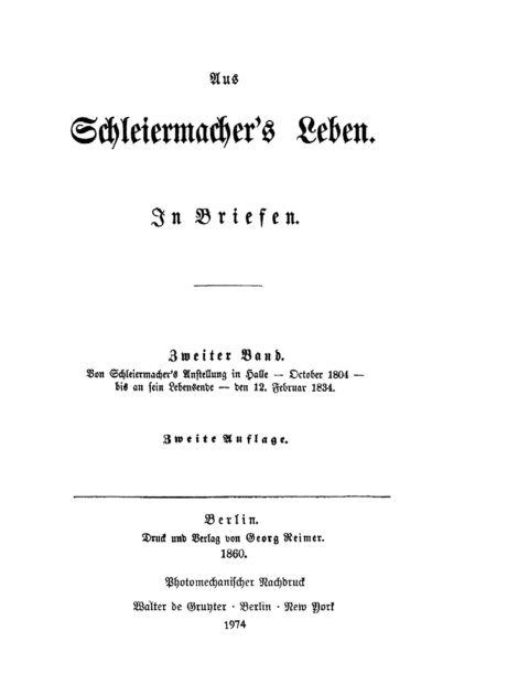 Cover image for book Von Schleiermachers Anstellung in Halle bis an sein Lebensende, den 12. Februar 1834