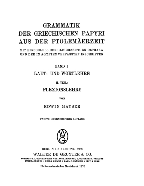 Cover image for book Flexionslehre