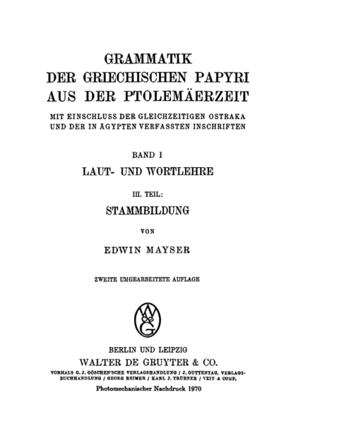 Cover image for book Stammbildung