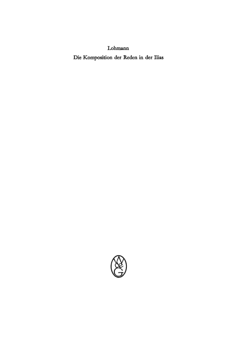 Cover image for book Die Komposition der Reden in der Ilias