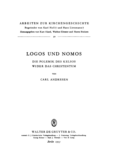 Cover image for book Logos und Nomos