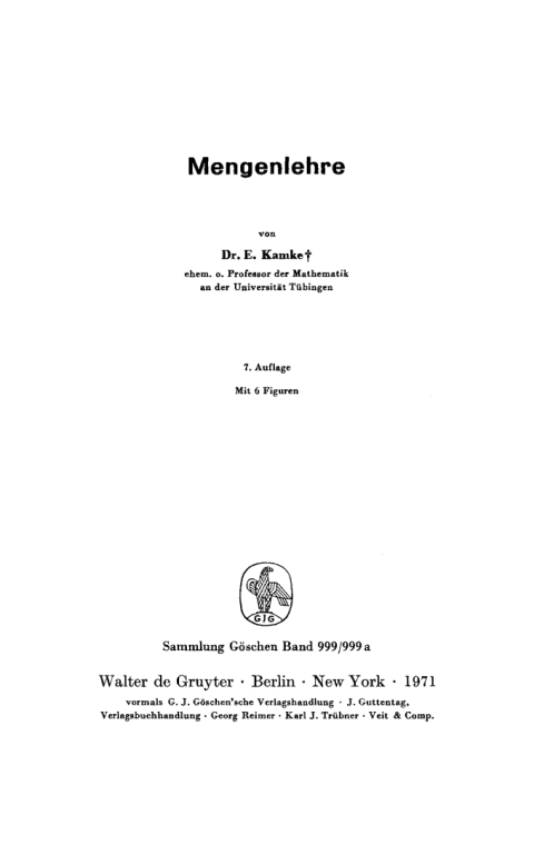 Cover image for book Mengenlehre