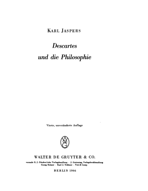 Cover image for book Descartes und die Philosophie