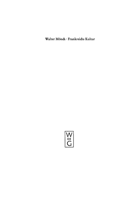 Cover image for book Frankreichs Kultur