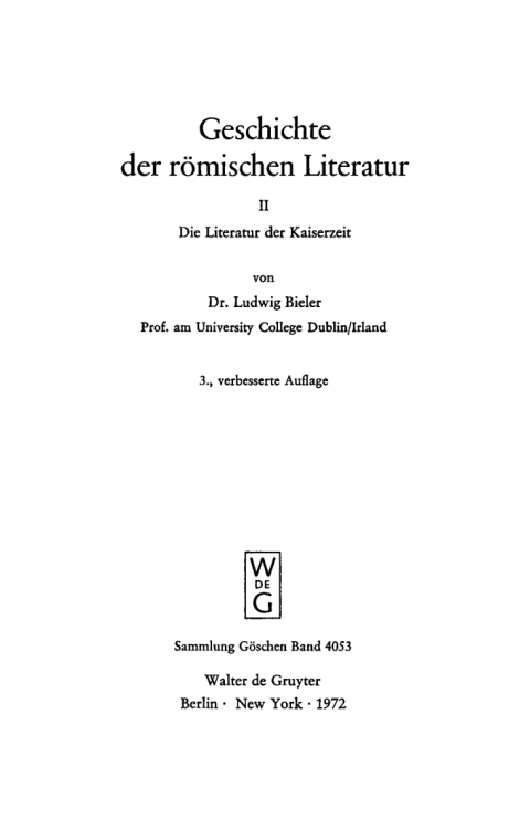 Cover image for book Die Literatur der Kaiserzeit