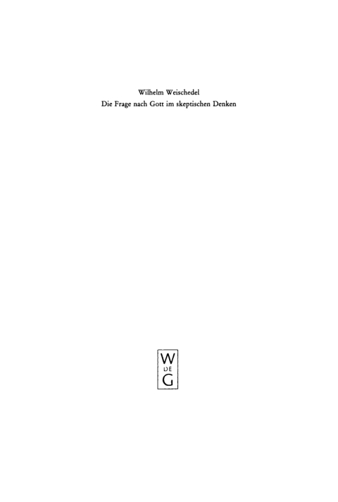 Cover image for book Die Frage nach Gott im skeptischen Denken