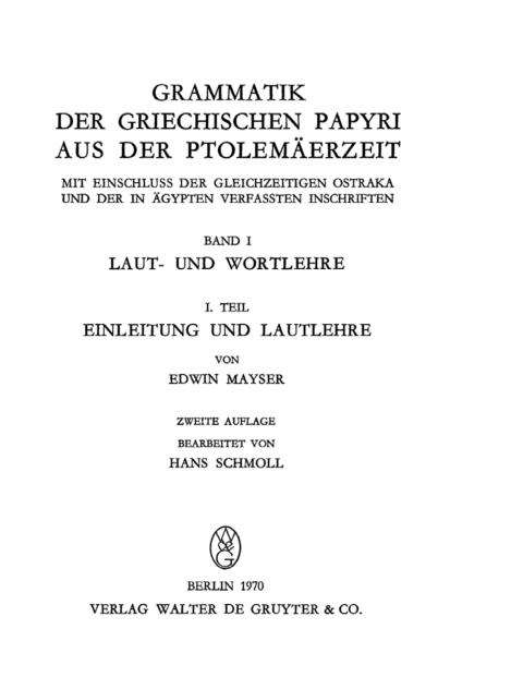 Cover image for book Einleitung und Lautlehre