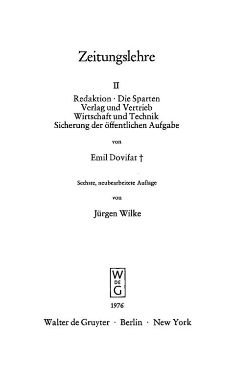 Cover image for book Redaktion - Die Sparten; Verlag und Vertrieb, Wirtschaft und Technik - Sicherung der öffentlichen Aufgabe
