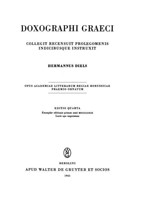 Cover image for book Doxographi Graeci