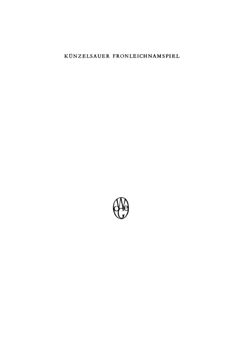 Cover image for book Das Künzelsauer Fronleichnamspiel