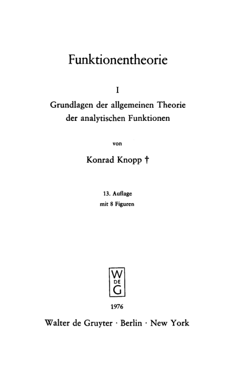Cover image for book Grundlagen der allgemeinen Theorie der analytischen Funktionen